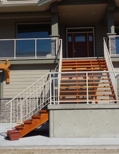 glass railing with fascia